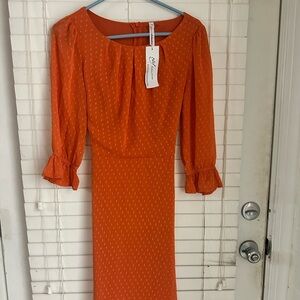 Orange Midi Dress